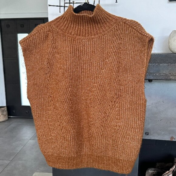 Anthropologie One Size Sweater Vest with Button Side Detail and Mock Neck - Picture 2 of 2